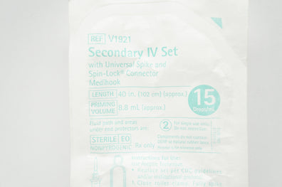 Braun V1921 Secondary IV Set w/Spike & Connector 15 Drops/ml 40 inch x 8.8mL (x)